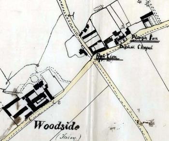 Ordnance survey map showing the locations of the Plough and Red Lion